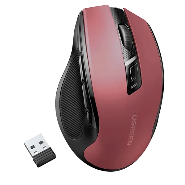 UGREEN Dual-Mode Silent Wireless Mouse (Bluetooth 5.0 + 2.4G) RED