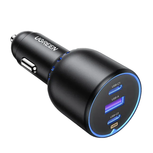 UGREEN 130W 3-Port USB-C Fast Car Charger